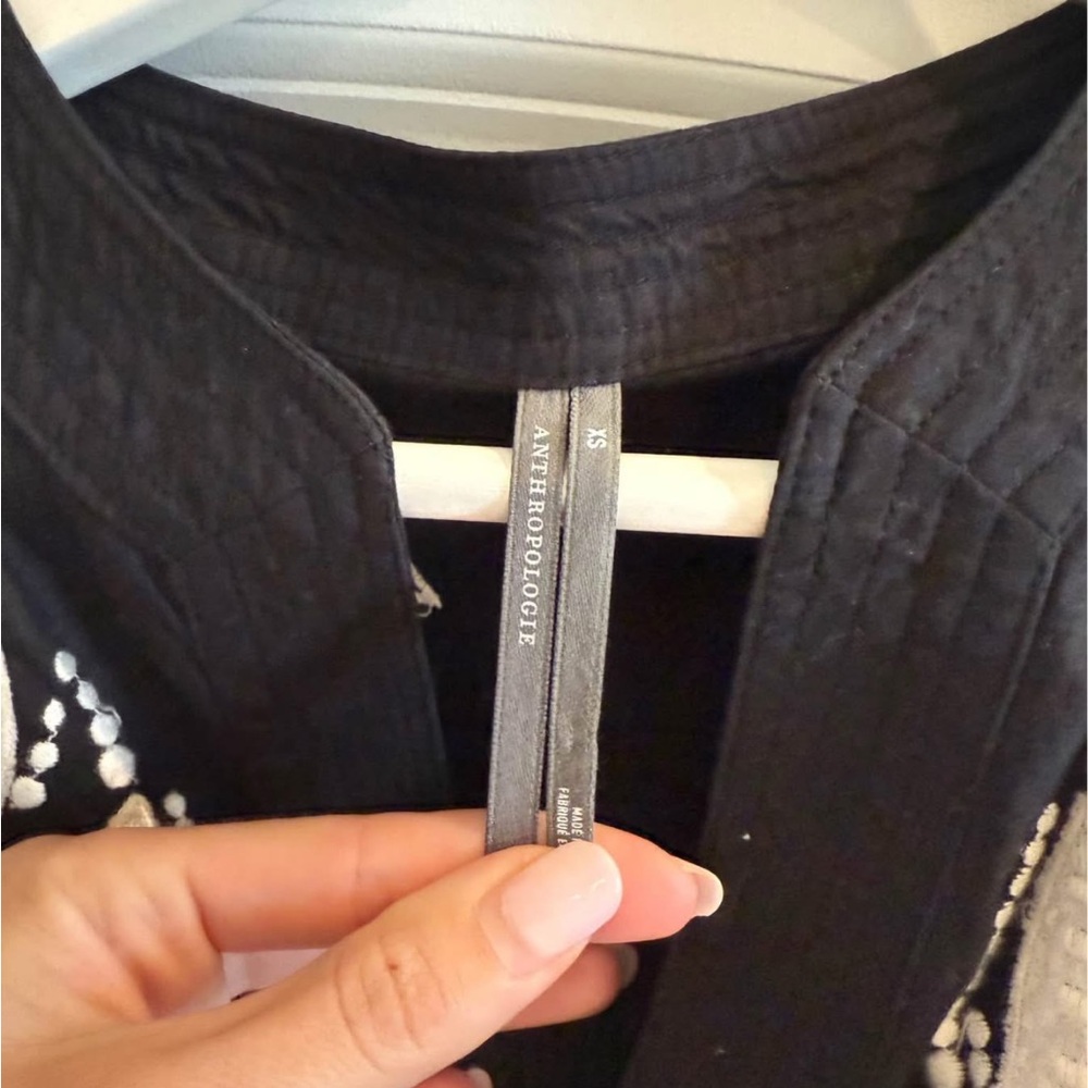 Anthropologie Black and White Embroidered Dress - Picture 2 of 8